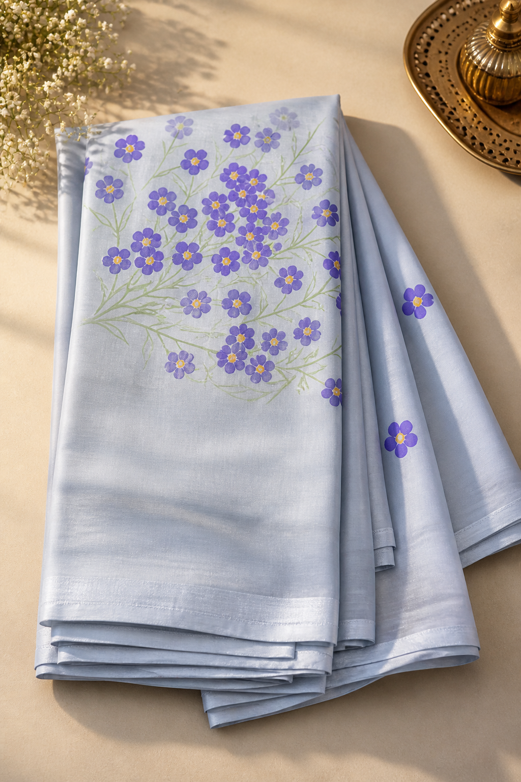Hand painted organza saree