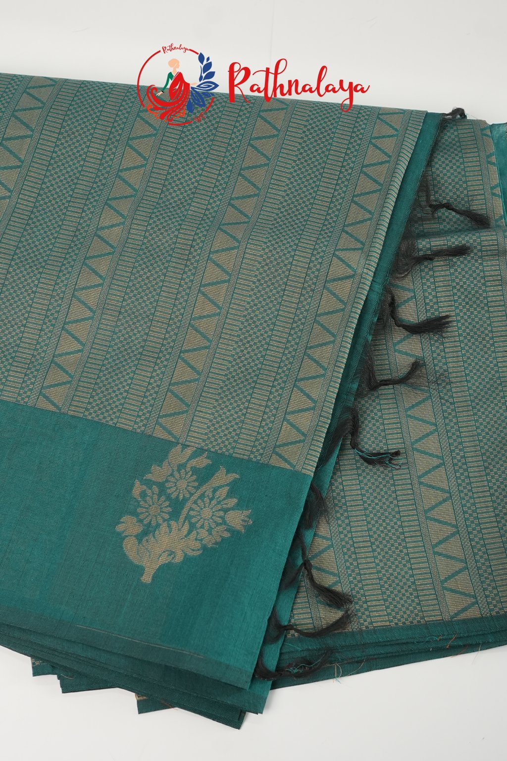 Meghana Teal Heritage Saree