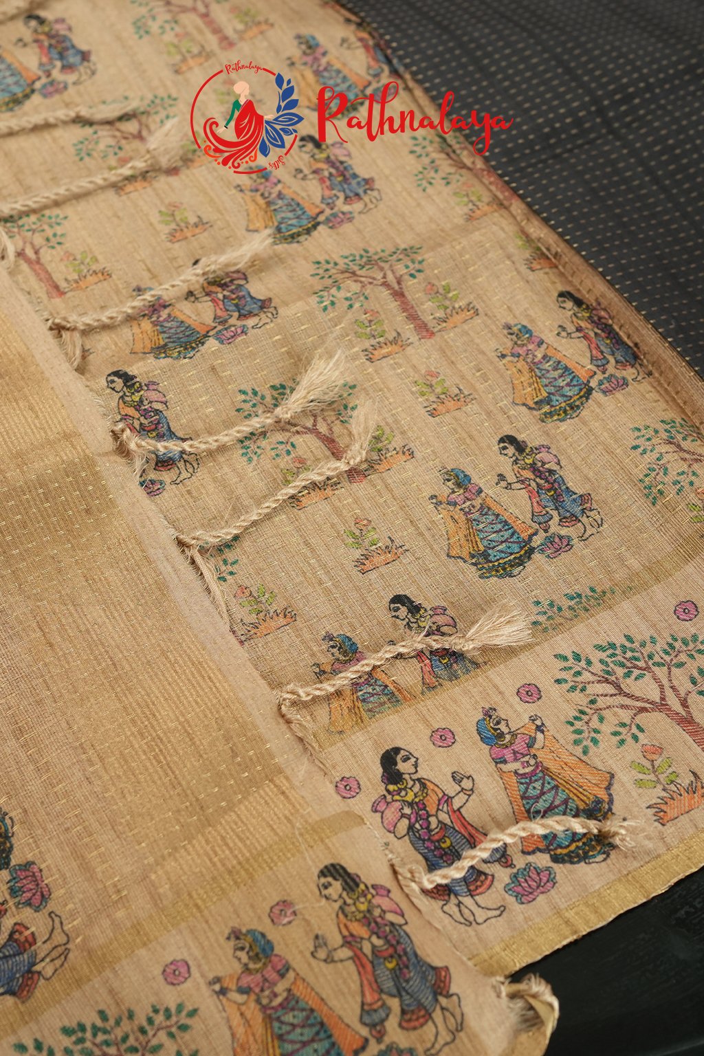 Nila Madhubani Heritage Saree