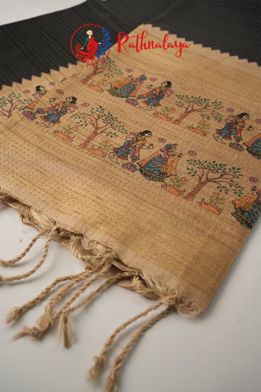 Nila Madhubani Heritage Saree