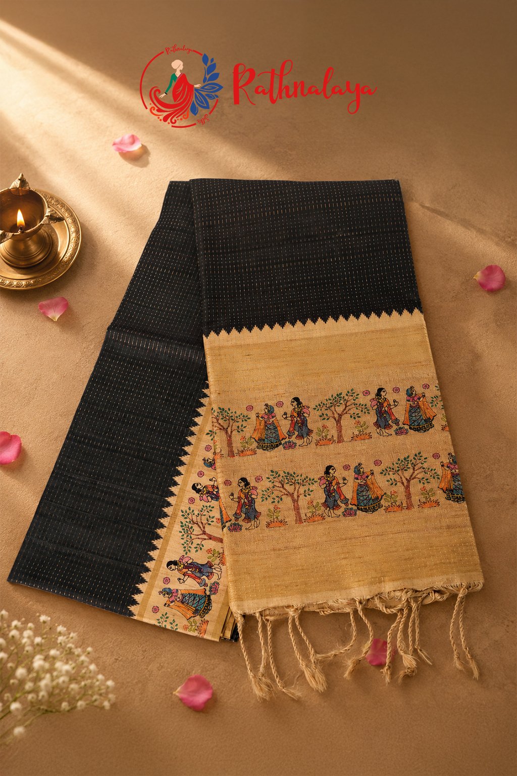 Nila Madhubani Heritage Saree